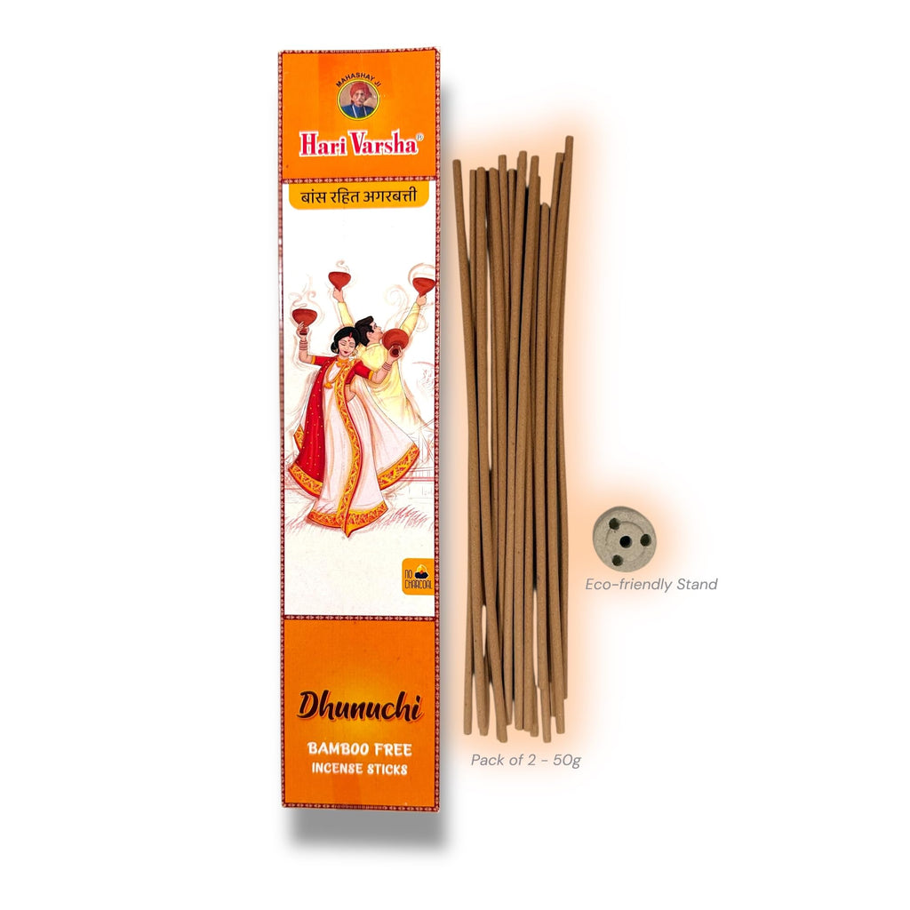 Bamboo-Free Incense Sticks with FREE Incense Stand | Indian Dance Inspired Hand-Rolled Agarbatti for Meditation, Yoga & Pooja – Hari Varsha