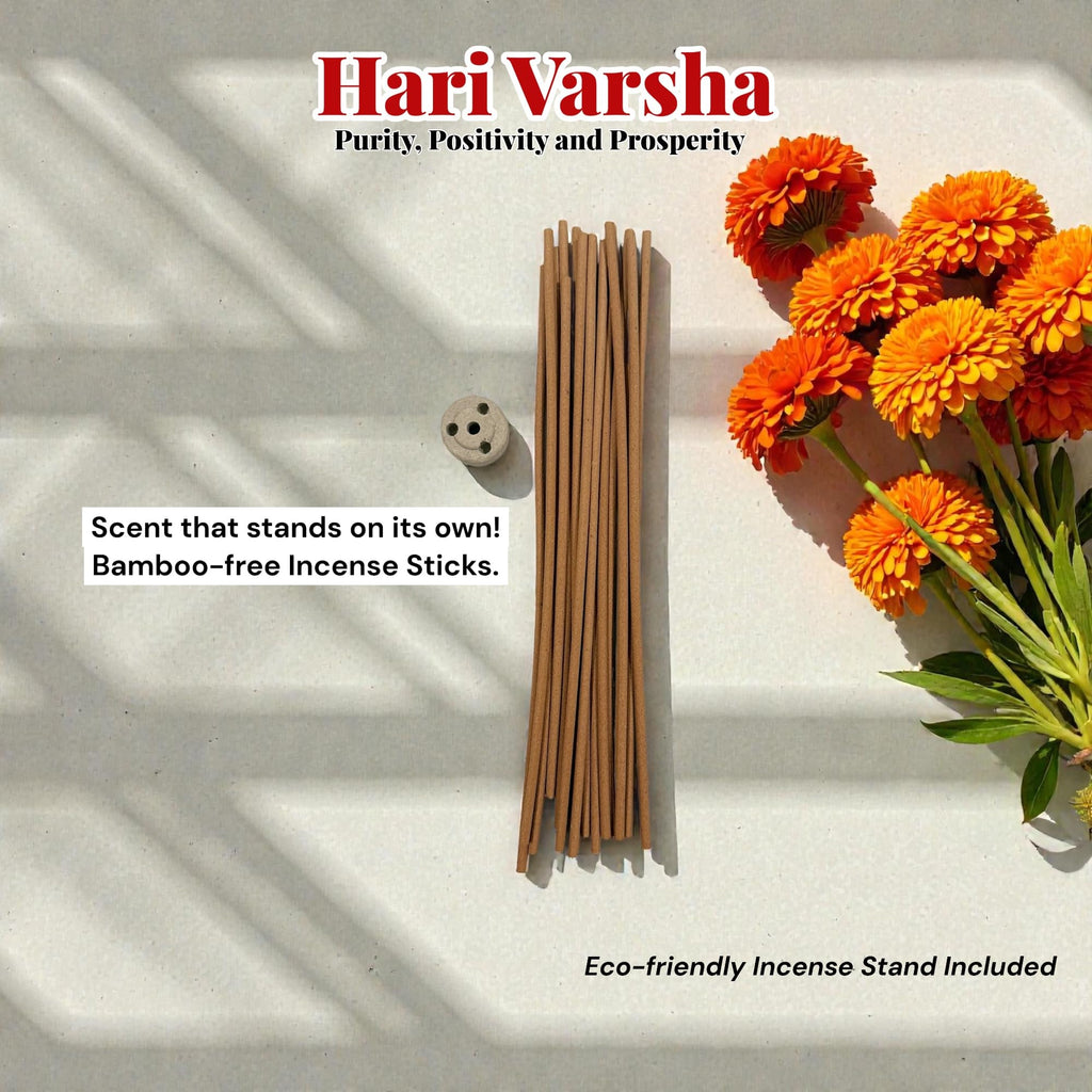 Bamboo-Free Incense Sticks with FREE Incense Stand | Indian Dance Inspired Hand-Rolled Agarbatti for Meditation, Yoga & Pooja – Hari Varsha