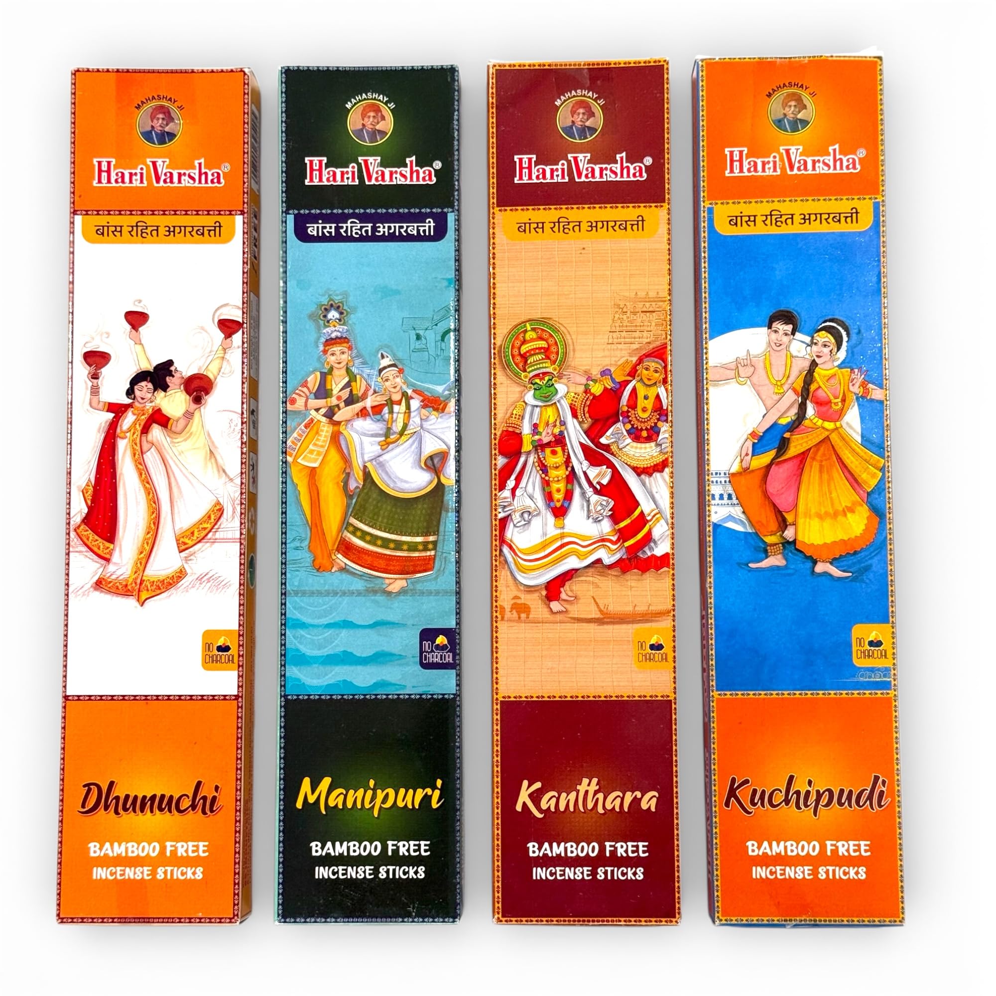 Bamboo-Free Incense Sticks with FREE Incense Stand | Indian Dance Inspired Hand-Rolled Agarbatti for Meditation, Yoga & Pooja – Hari Varsha
