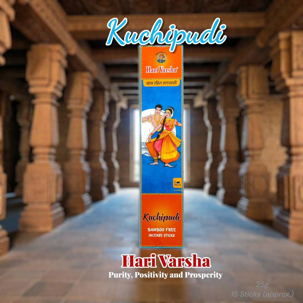 Bamboo-Free Incense Sticks with FREE Incense Stand | Indian Dance Inspired Hand-Rolled Agarbatti for Meditation, Yoga & Pooja – Hari Varsha