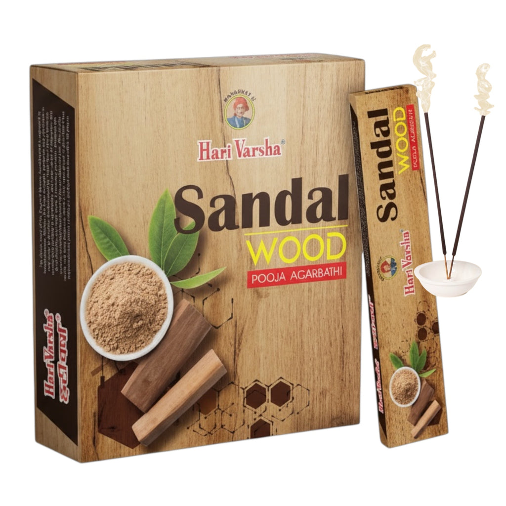 Sandalwood Incense Sticks | Royal Mysore Sandalwood Fragrance for Prayer & Meditation – Hari Varsha