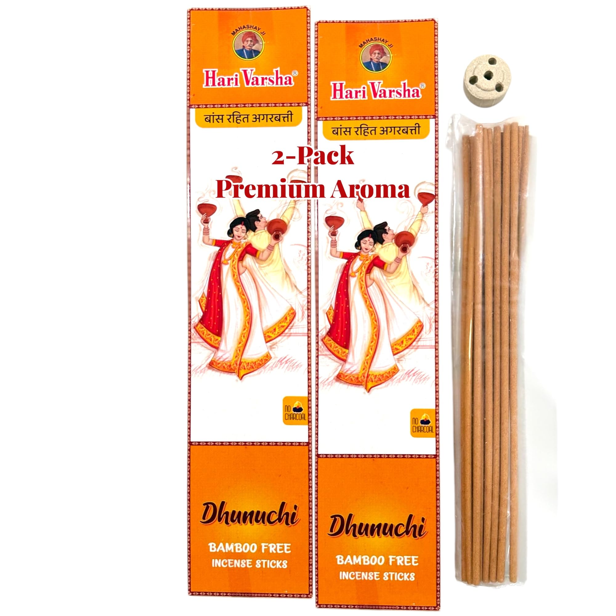 Bamboo-Free Incense Sticks with FREE Incense Stand | Indian Dance Inspired Hand-Rolled Agarbatti for Meditation, Yoga & Pooja – Hari Varsha