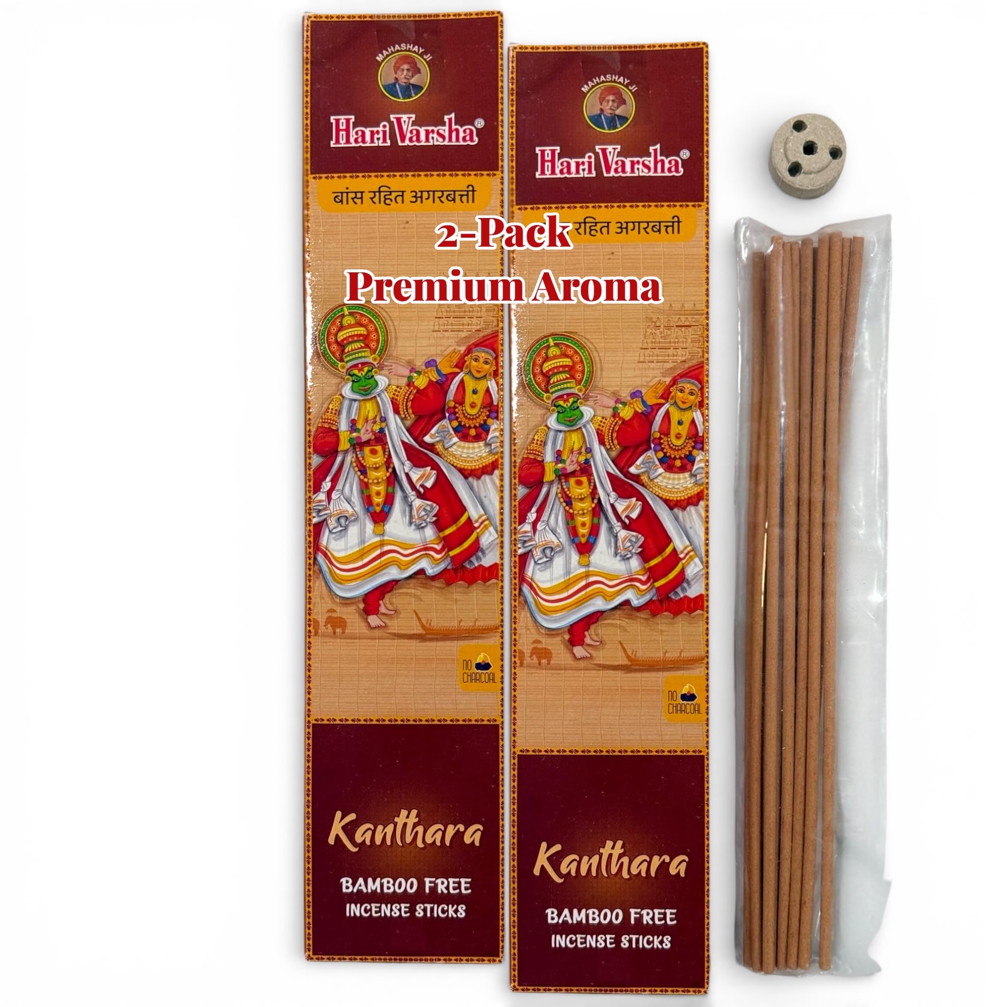 Bamboo-Free Incense Sticks with FREE Incense Stand | Indian Dance Inspired Hand-Rolled Agarbatti for Meditation, Yoga & Pooja – Hari Varsha