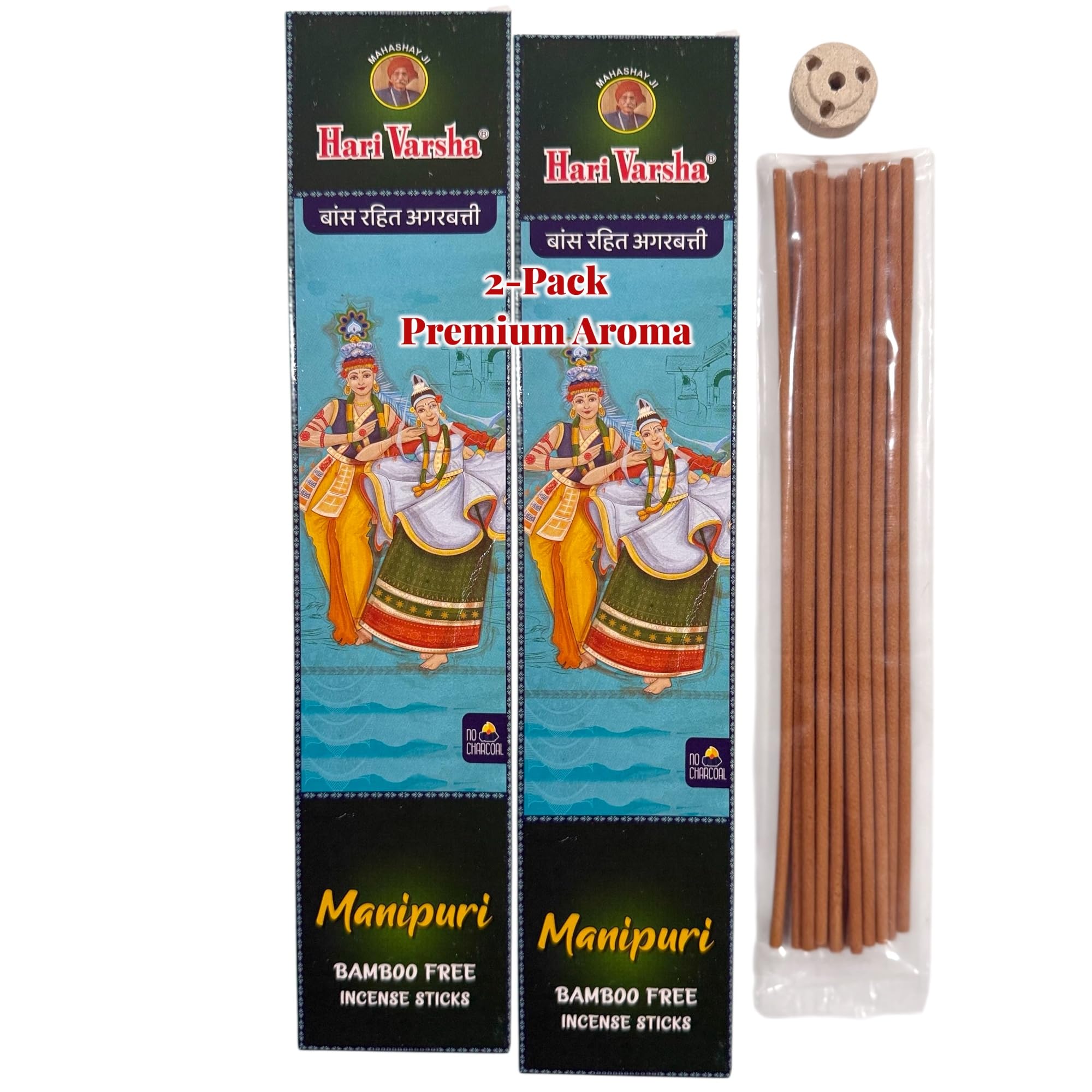 Bamboo-Free Incense Sticks with FREE Incense Stand | Indian Dance Inspired Hand-Rolled Agarbatti for Meditation, Yoga & Pooja – Hari Varsha