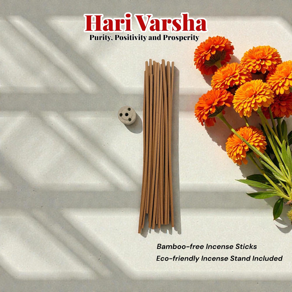 Bamboo-Free Incense Sticks with FREE Incense Stand | Indian Dance Inspired Hand-Rolled Agarbatti for Meditation, Yoga & Pooja – Hari Varsha