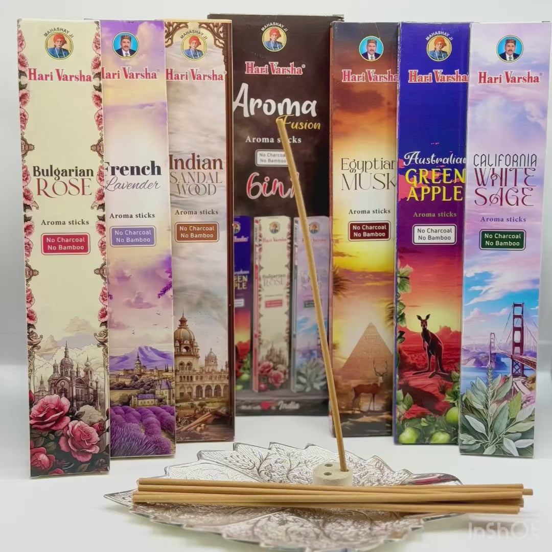 Bamboo-free charcoal-free incense stick burning with clean low smoke